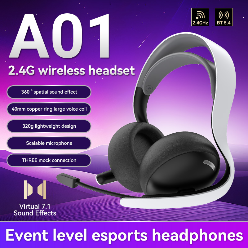 Esports Gaming Video - 2.4G Wireless/Wired/BT A01 Gaming Headset for