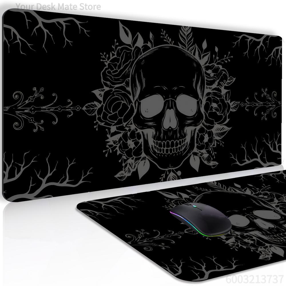 Esports Gaming Stocks - Cool Black Skull Mouse Pad XXL