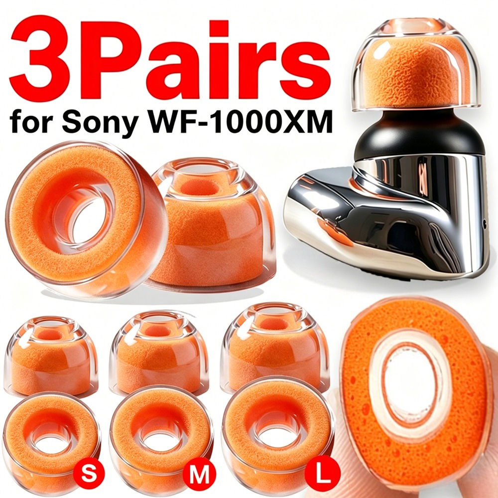 Sound Dampening Foam - 1-3Pairs for Sony WF-1000XM6/5/4/3/2 Memory Foam