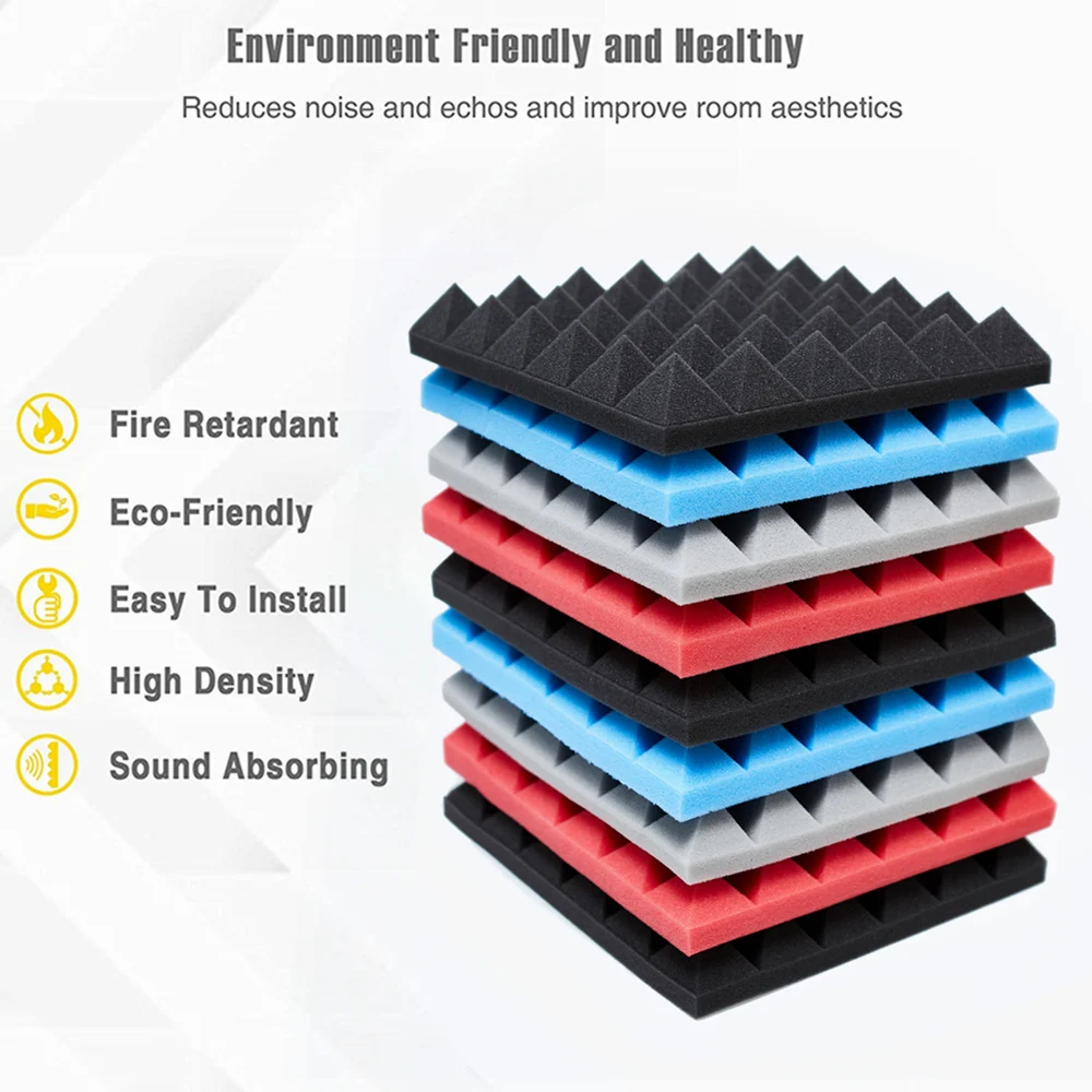 12/24Pcs 30x30x5cm Studio Acou - Sound Dampening Foam recension och pris