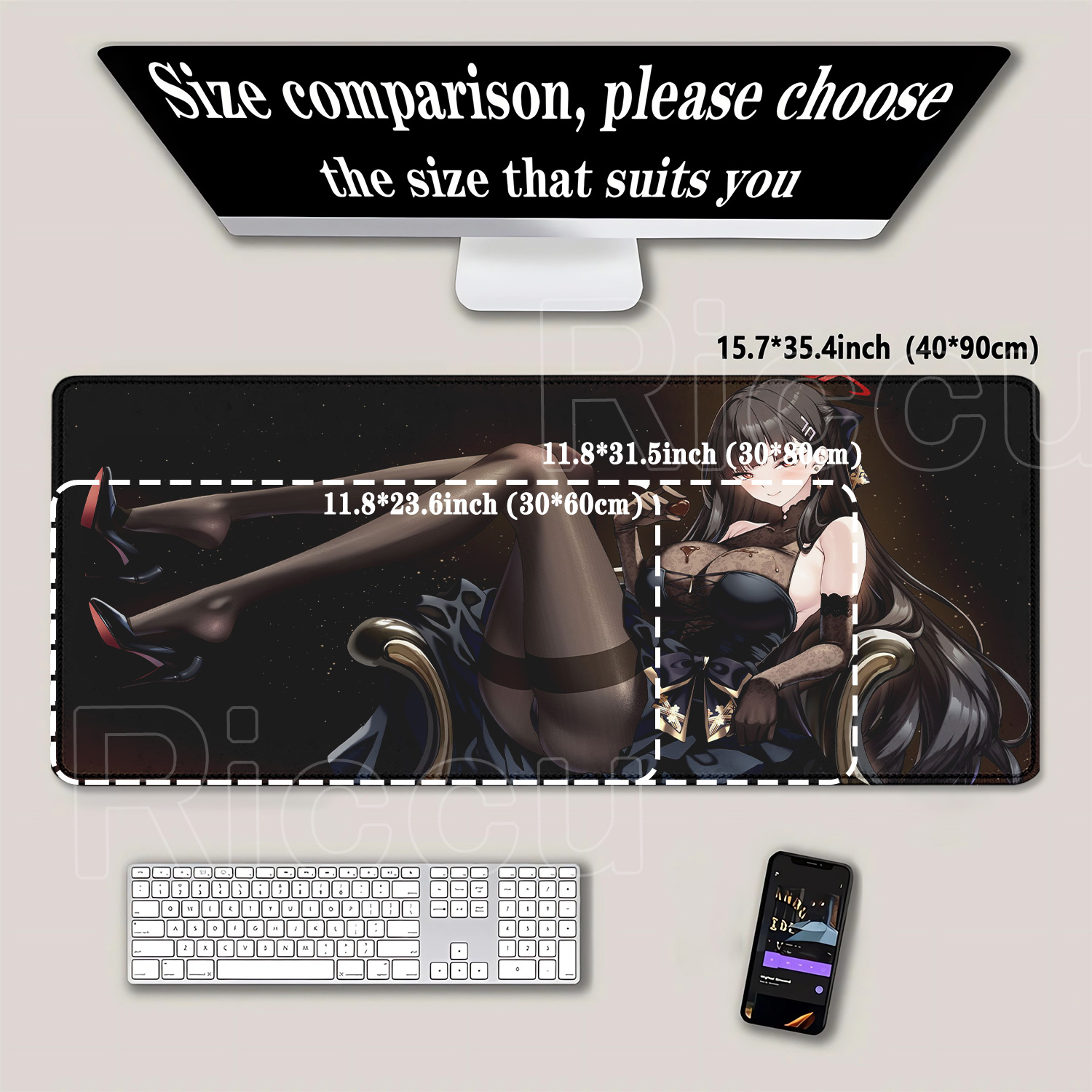 Anime girl Tsukatsuki Rio Blue - Esports Gaming Pad recension och pris